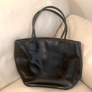 Longchamp black leather tote